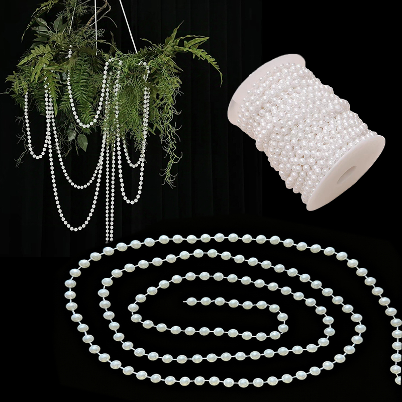 Pearl Trim Chain - 5Meter/Set White Pearl Chain 4/5/6mm Size