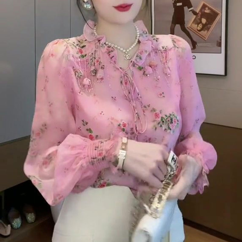 Korean Broken Flowers Printed  - огляд і ціна Tassel Fringe Trim