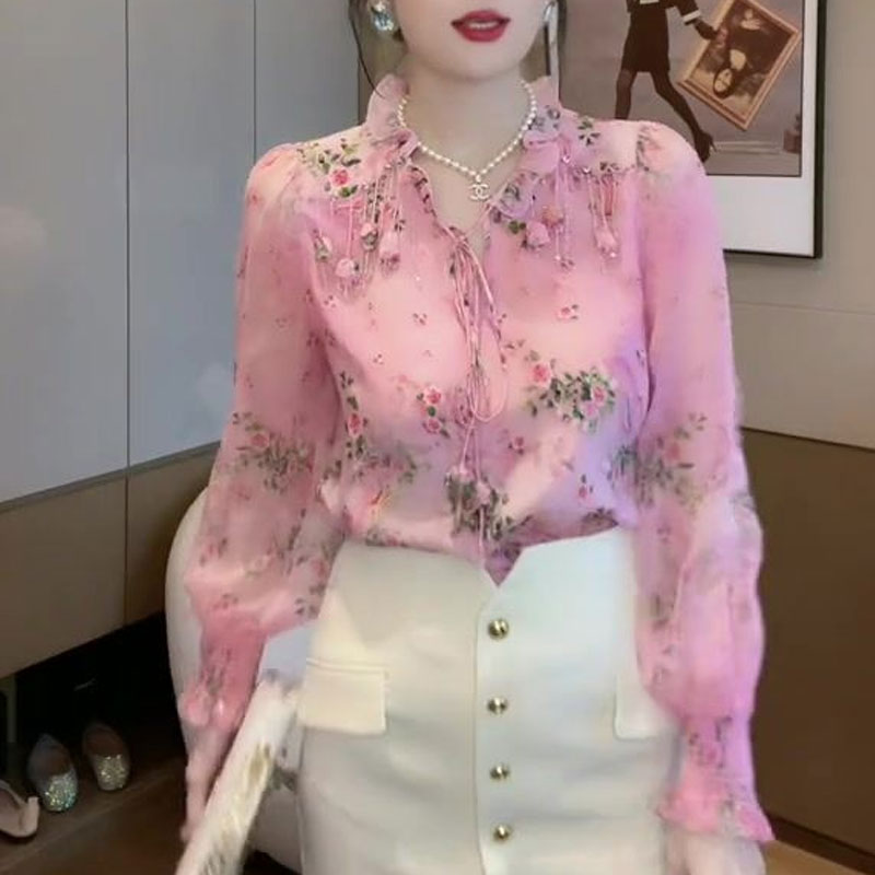 Korean Broken Flowers Printed  - огляд і ціна Tassel Fringe Trim
