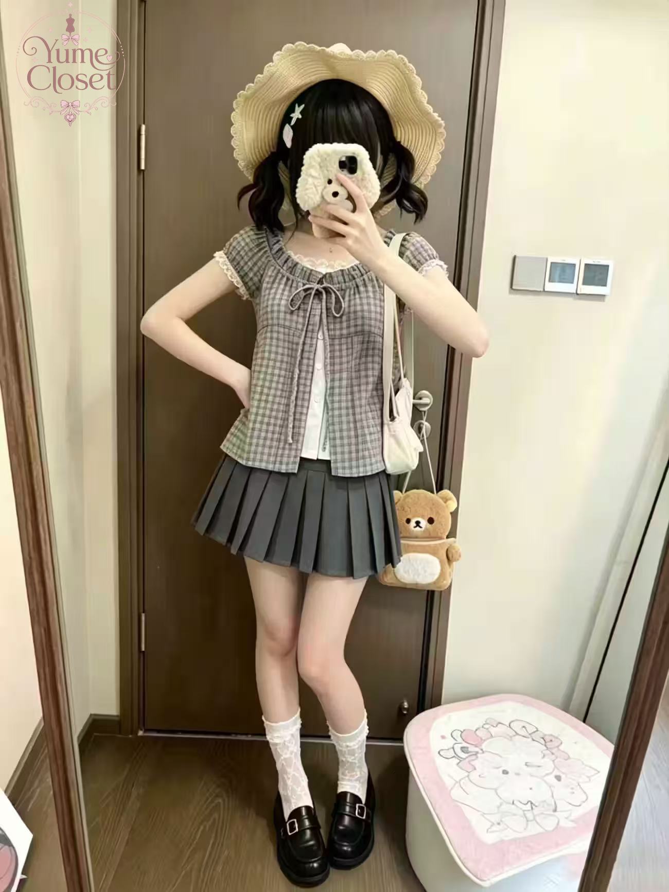 Japanese Vintage Plaid 2 Piece - огляд і ціна Elastic Lace Trim