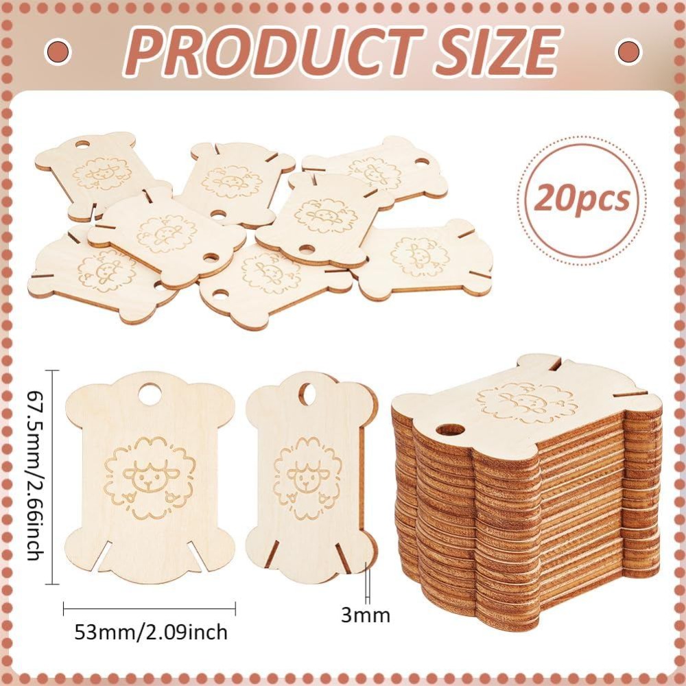 20Pcs Wooden Thread Winding Bo - огляд і ціна Embroidery Craft