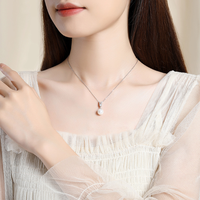 925 Sterling Silver Necklace P - огляд і ціна Pearl Trim Chain