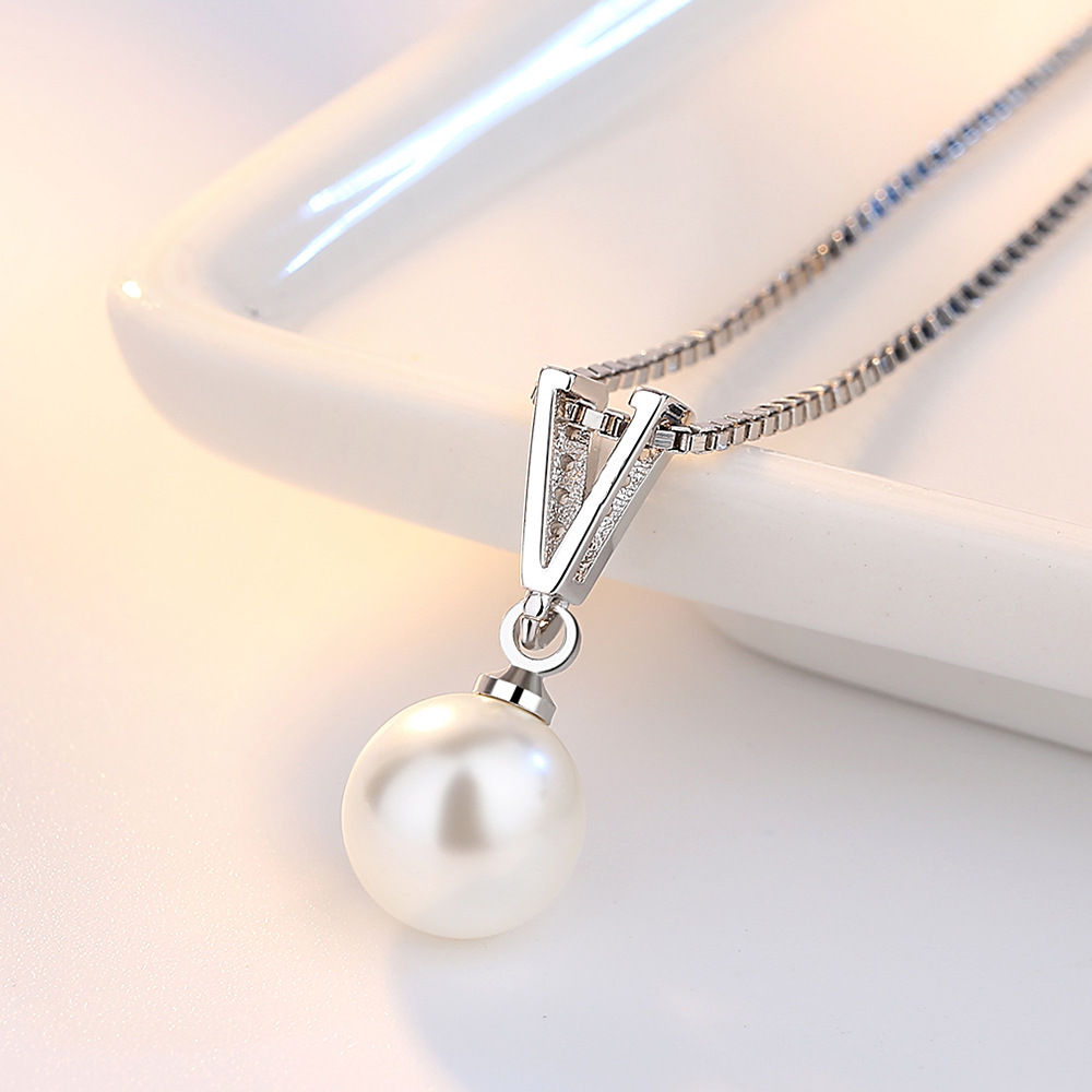 925 Sterling Silver Necklace P - огляд і ціна Pearl Trim Chain