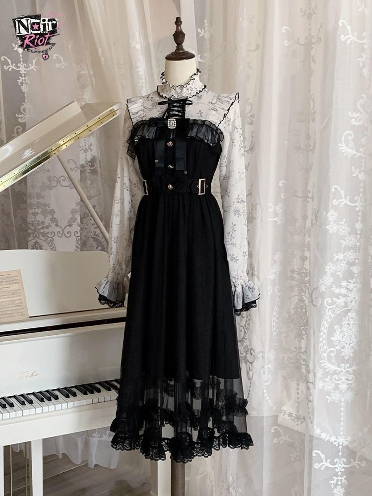French Vintage Lolita Dress Wo - огляд і ціна Elastic Lace Trim