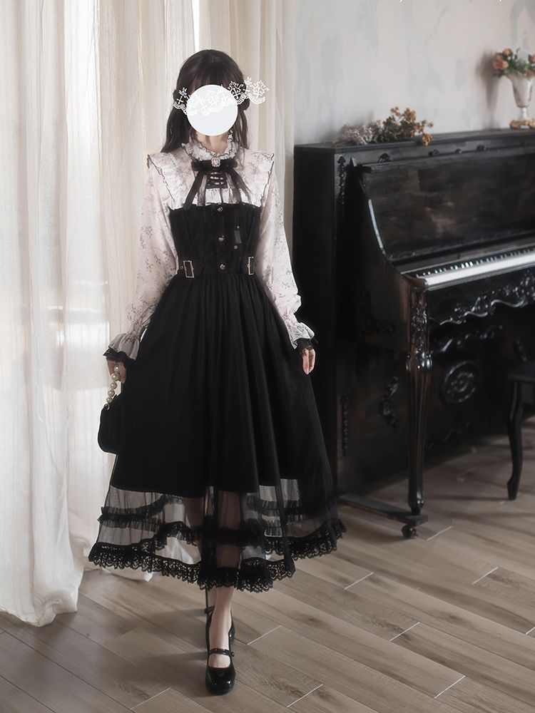 French Vintage Lolita Dress Wo - огляд і ціна Elastic Lace Trim