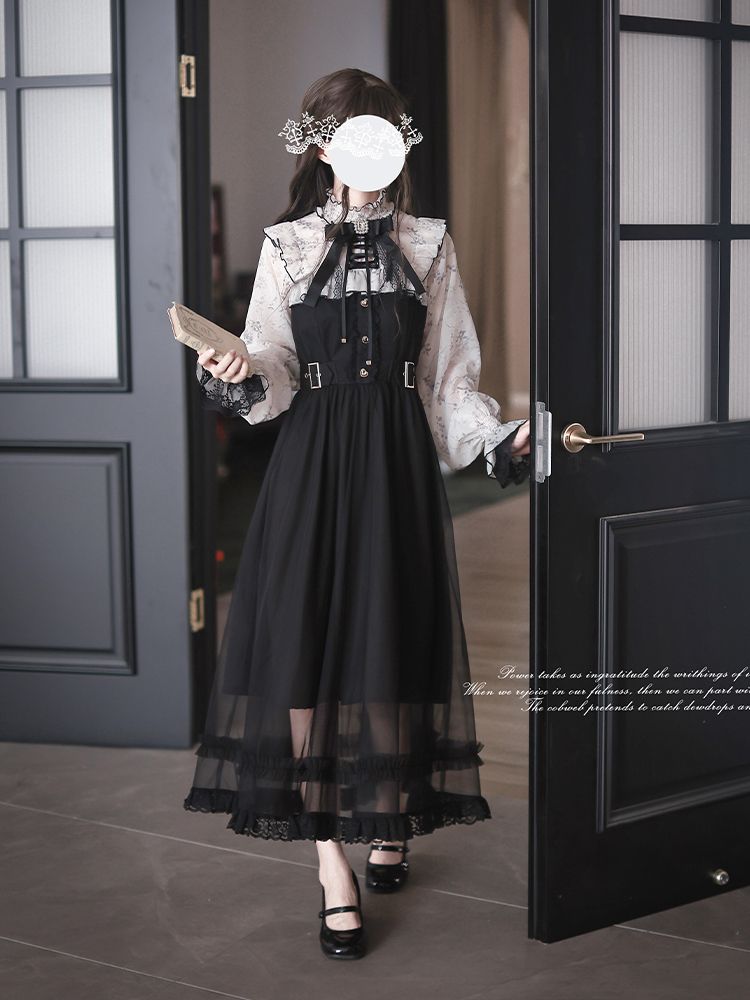 French Vintage Lolita Dress Wo - огляд і ціна Elastic Lace Trim