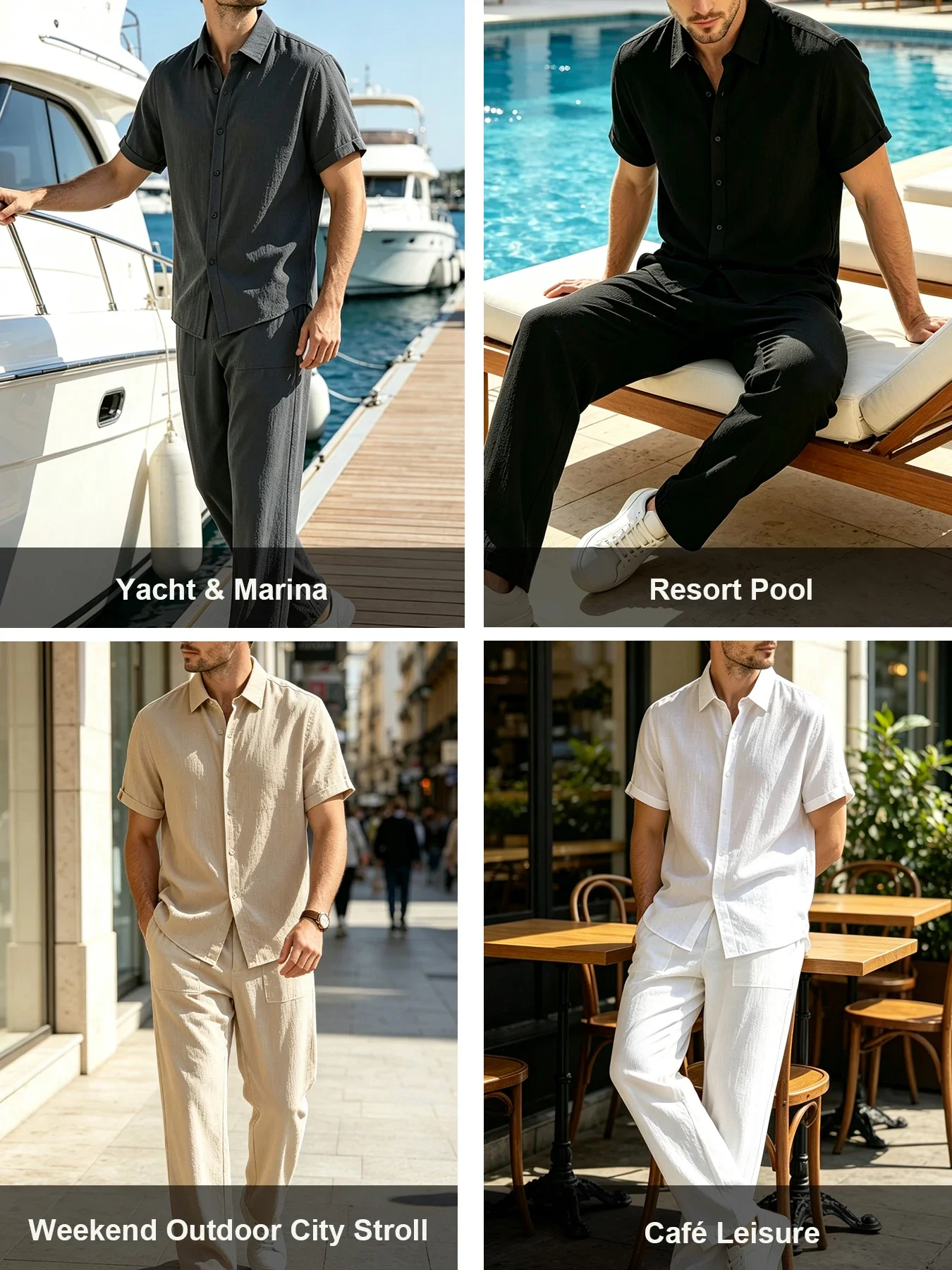 Men Summer Vacation Outfit 2 P - огляд і ціна Embellish Knit